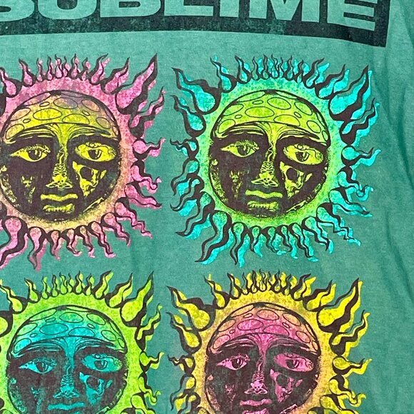 NWOT Sublime Band Tee Green Medium 100% Cotton Licensed Merch Ska Punk Reggae - Picture 7 of 9